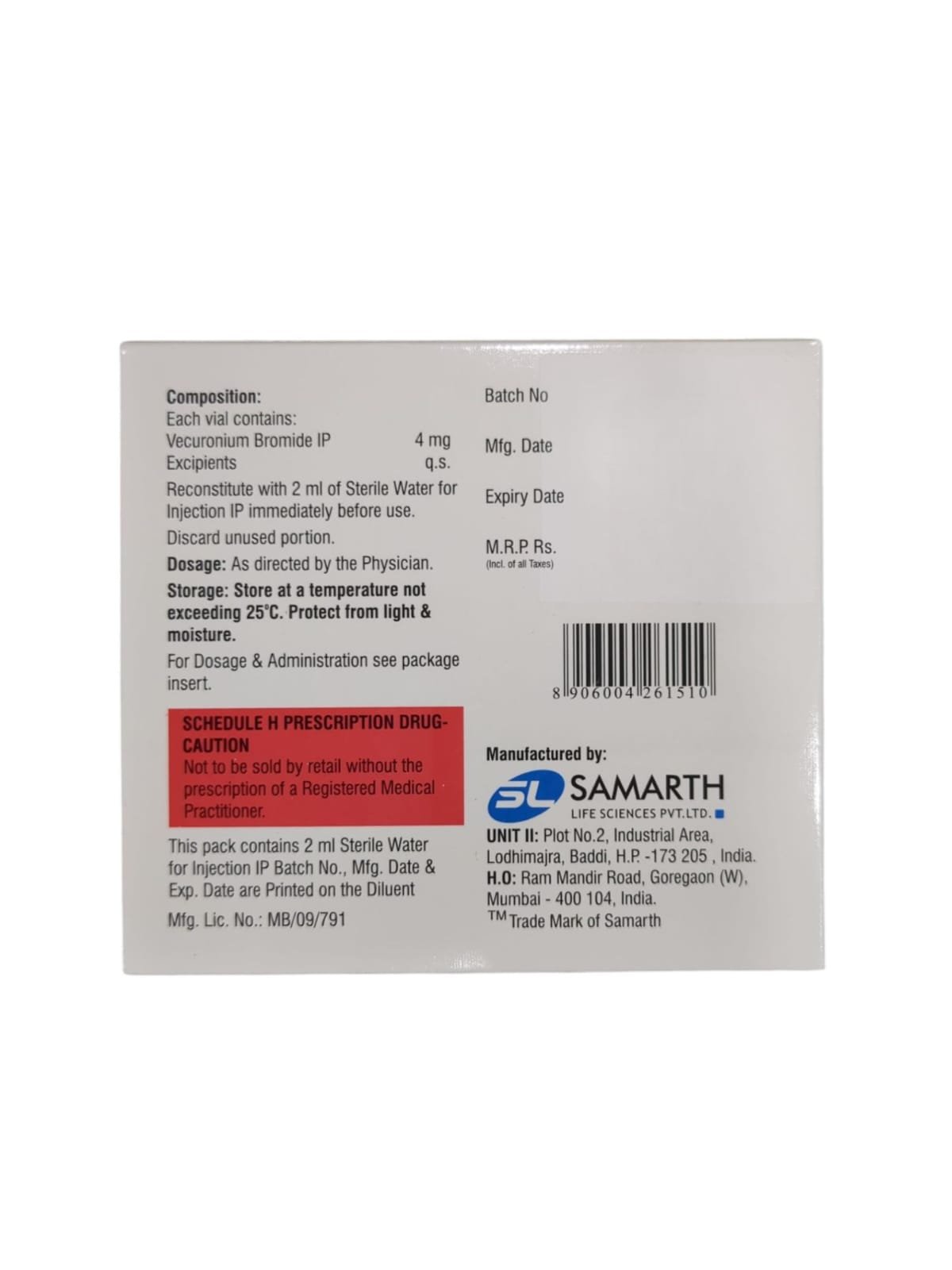Samvec-4mg Injection