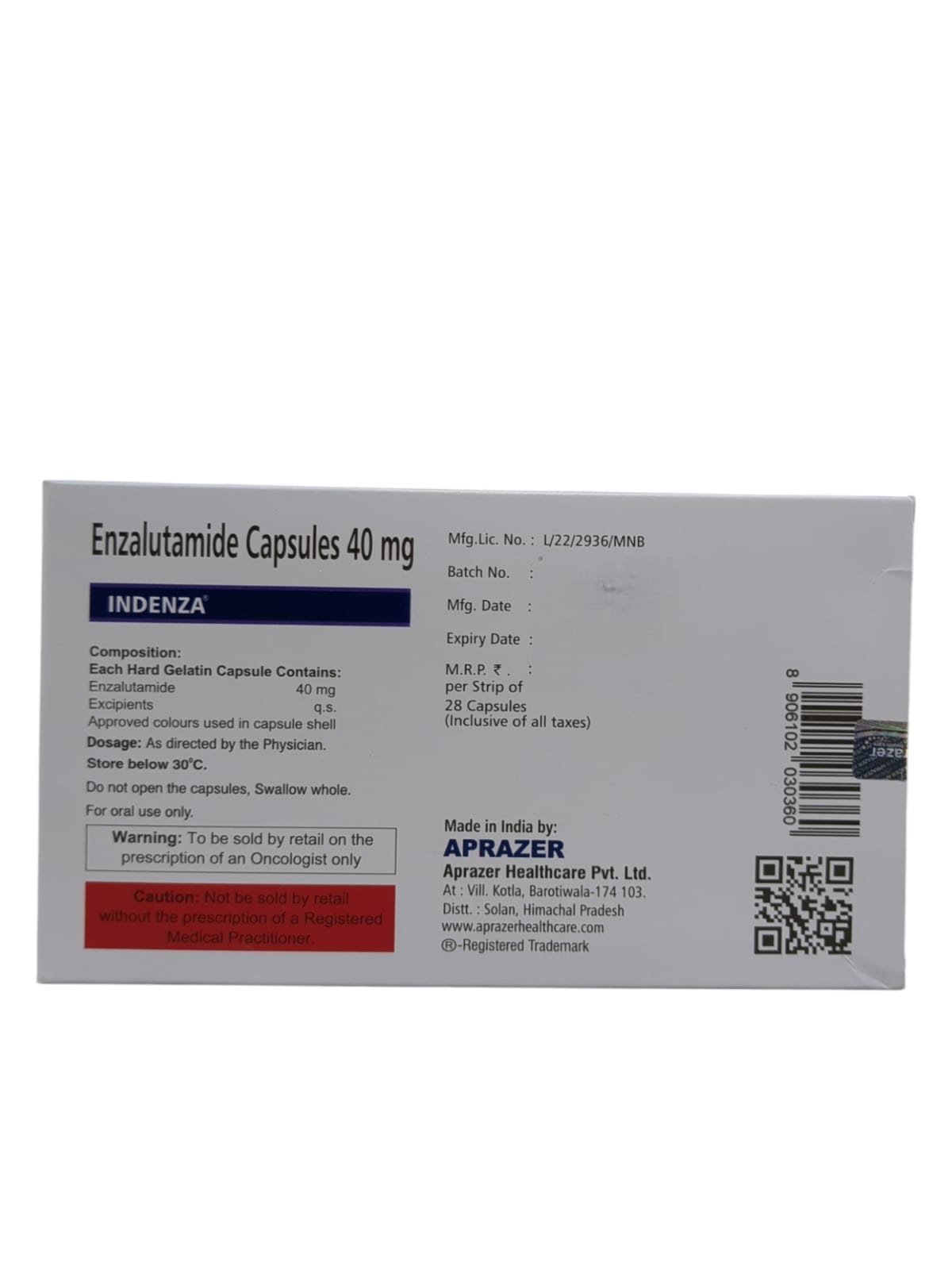 Indenza 40mg Capsule