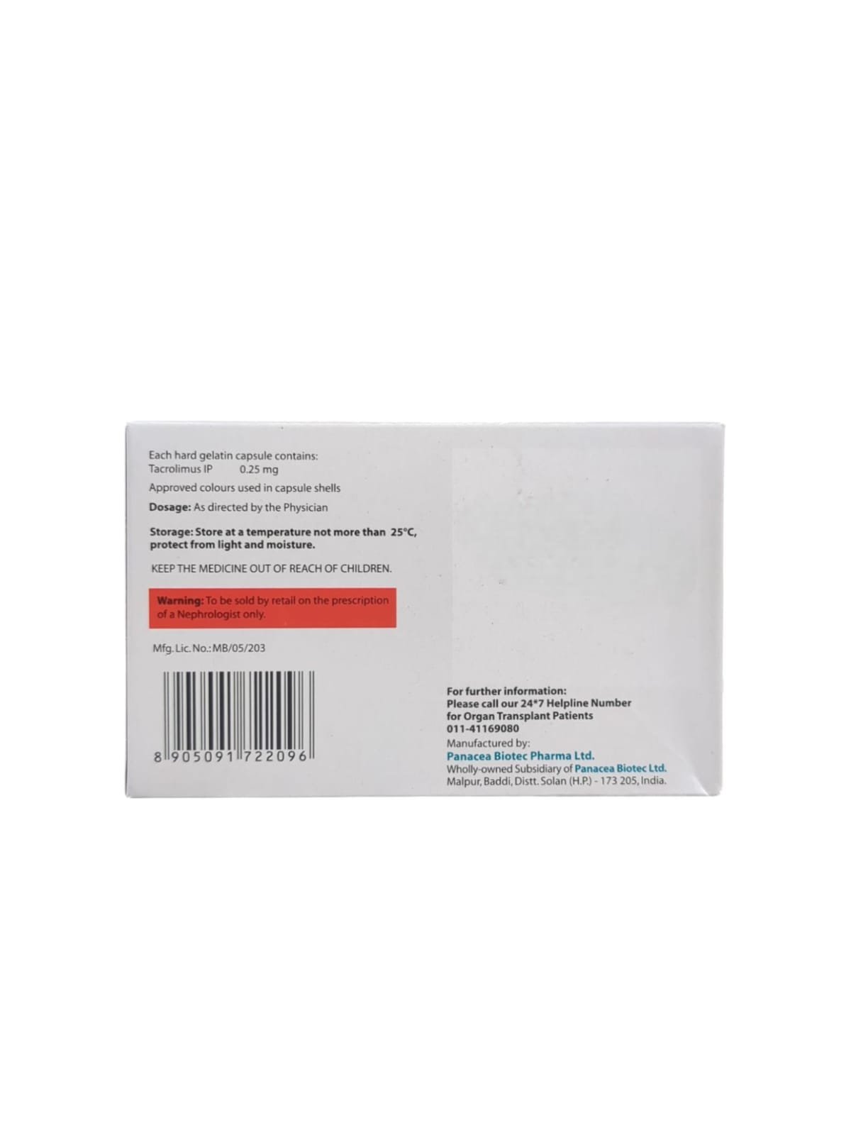 Pangraf 0.25mg Capsule