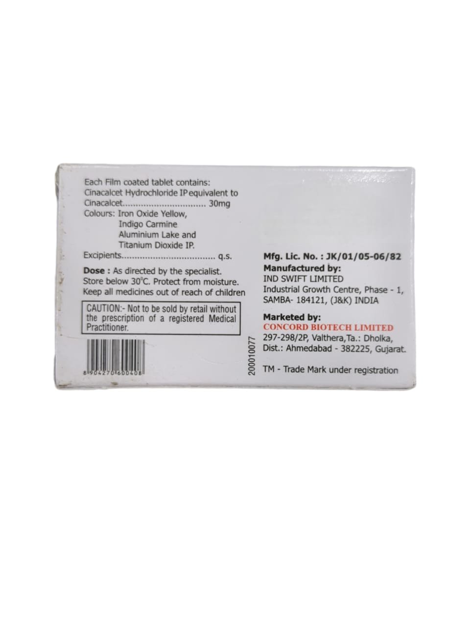 Cinacet 30mg Tablet