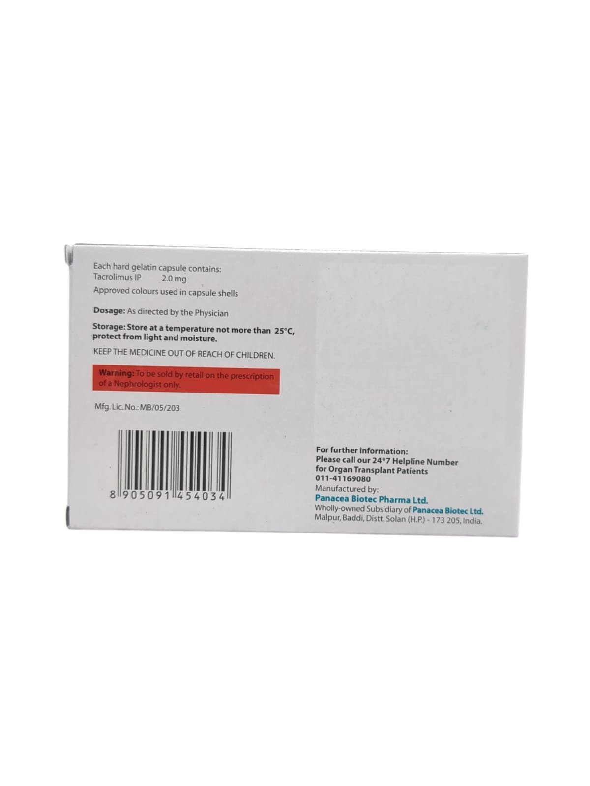 Pangraf 2mg Capsule