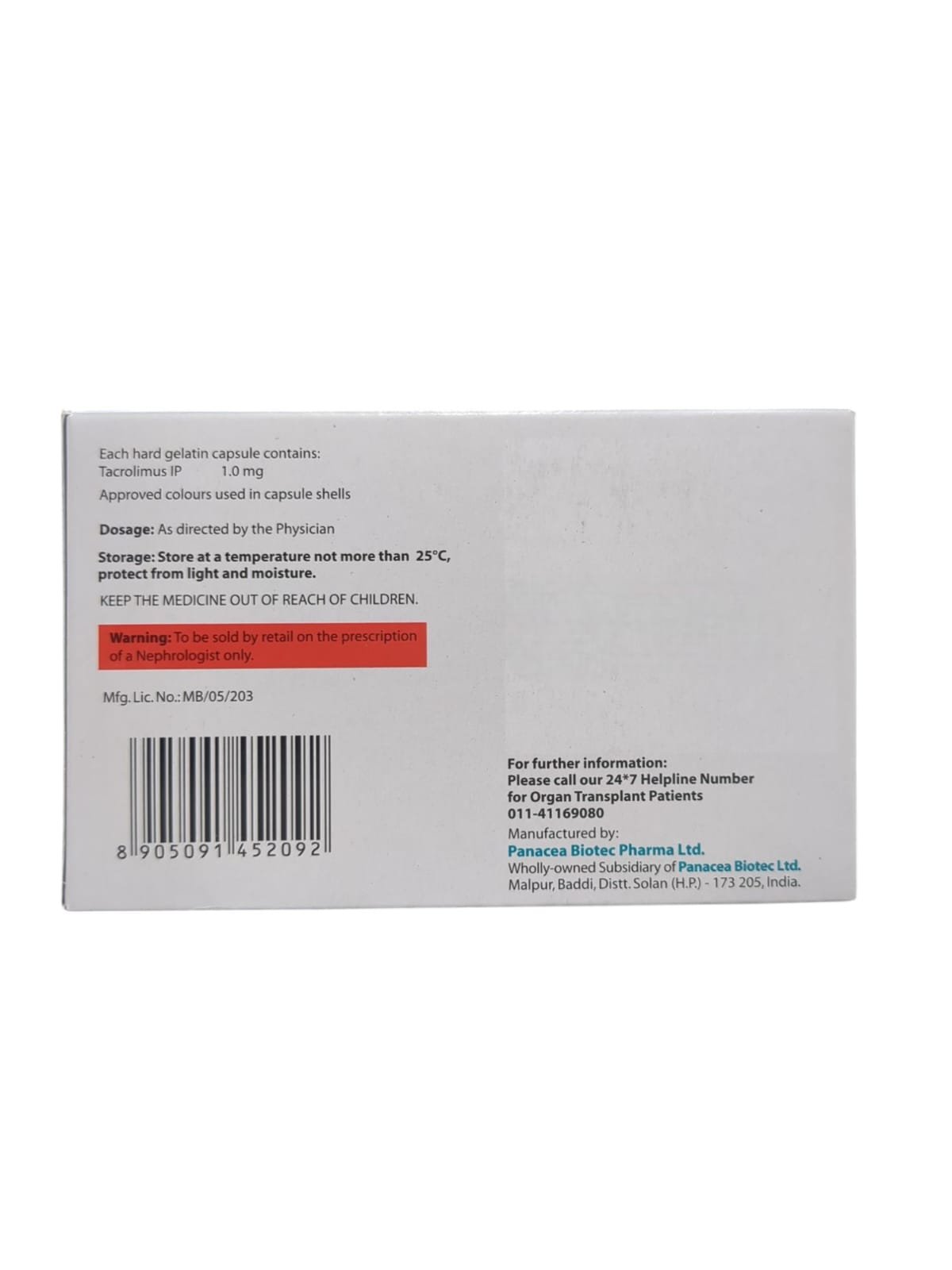 Pangraf 1mg Capsule