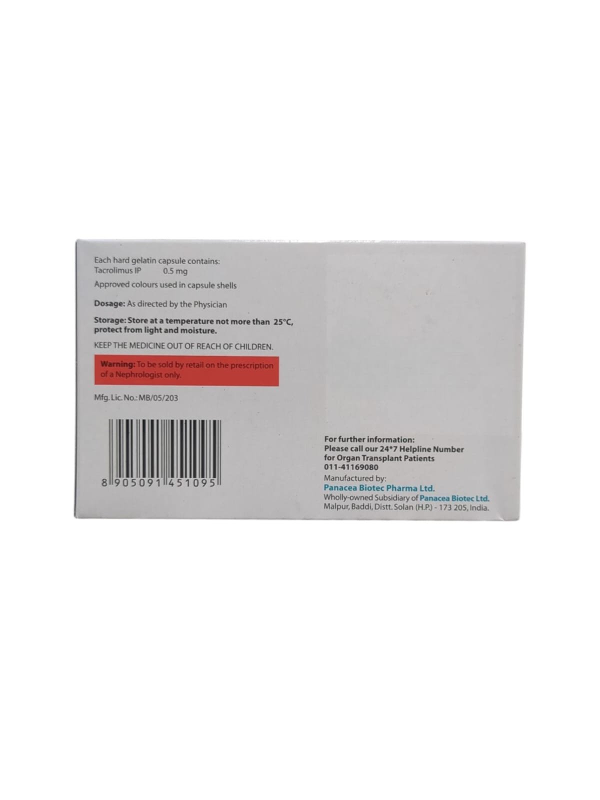 Pangraf 0.5mg Capsule